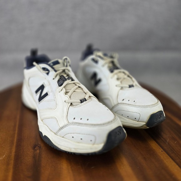 New Balance 624v2 Mens White Navy Blue Leather Training Shoes MX624WN2 Size 14 - Picture 14 of 14